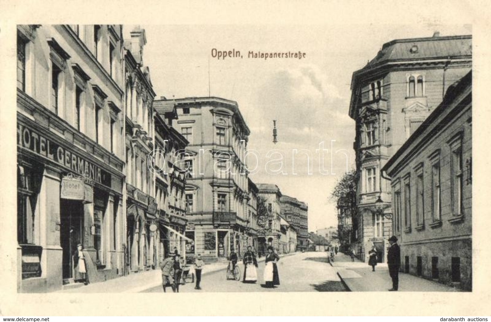 ** T2 Opole, Oppeln; Malapanerstrasse / Street View With Hotel Germania, Shop Of R. Koloman - Zonder Classificatie