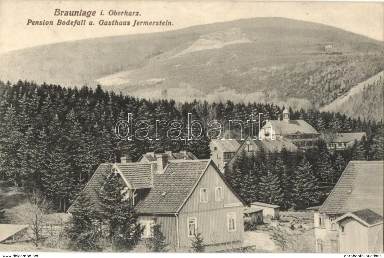 T2/T3 1921 Braunlage I. Oberharz, Pension Bodefall Und Gasthaus Jermerstein / Hotel And Restaurant  (EK) - Ohne Zuordnung