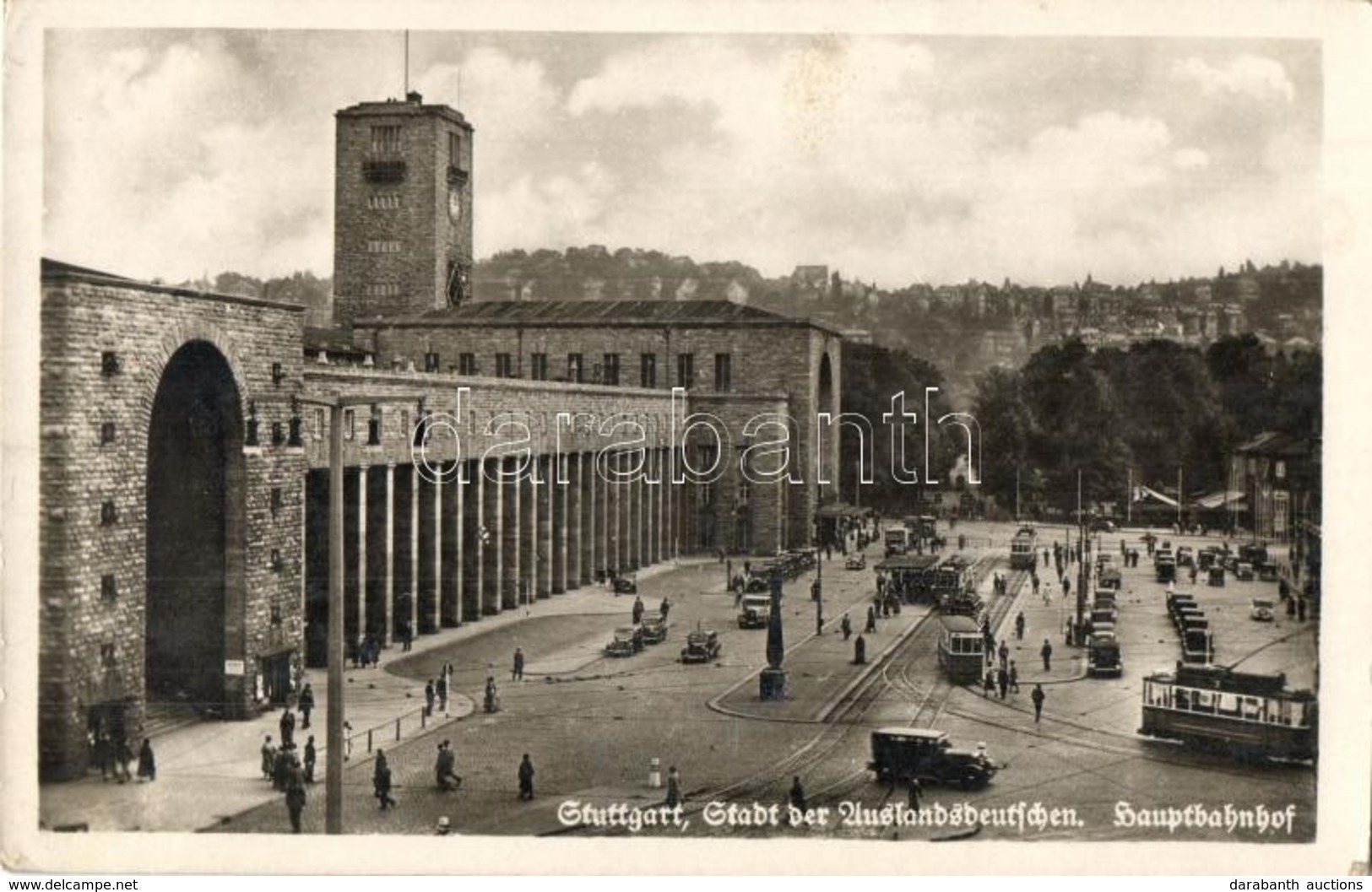 * T2/T3 Stuttgart, Stadt Der Auslandsdeutschen, Hauptbahnhof / Railway Station With Trams And Automobiles - Ohne Zuordnung