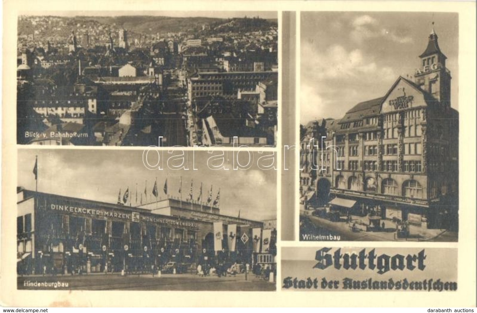 ** T1/T2 Stuttgart, Blick Von Bahnhofturm, Hindenburgbau, Wilhelmsbau, Dinkelacker Märzen, Münchner Löwenbrau, AEG. Essl - Non Classificati