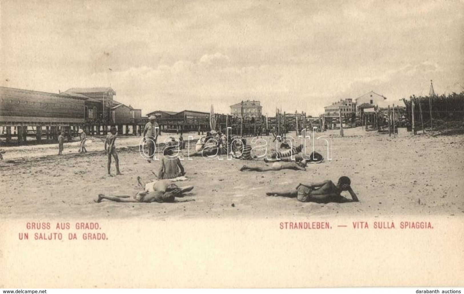 ** T1 Grado, Strandleben / Vita Sulla Spiaggia / Beach Life With Sunbathing People - Ohne Zuordnung