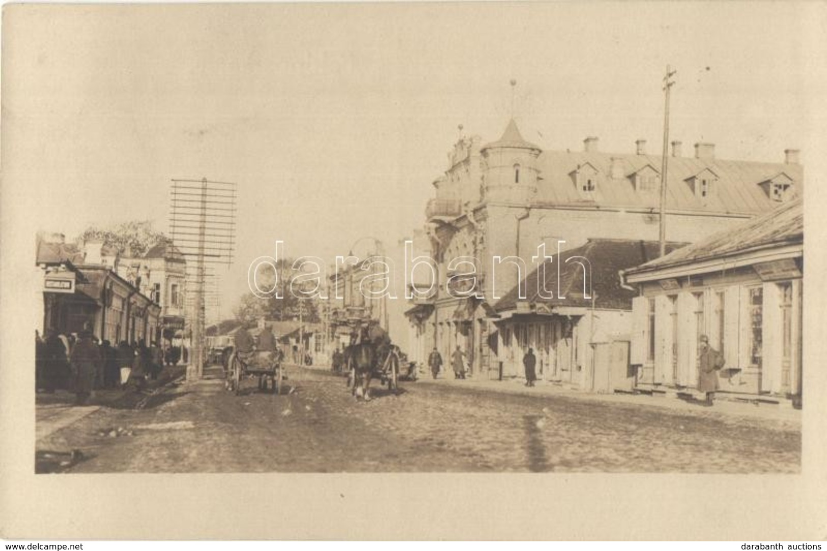 T2 1918 Kovel, Kowel; Luckerstrasse / Street View With Restaurant + K.u.K. Augenambulatorium Der 4. Armee Feldpostamt 34 - Non Classificati