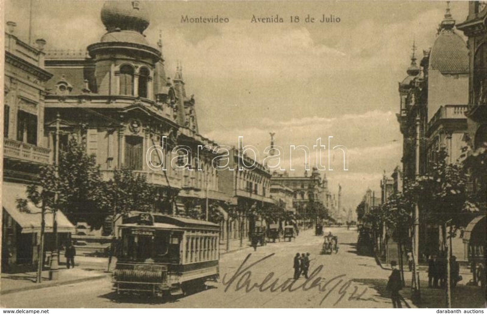 T2 Montevideo, Avenida 18 De Julio / Street View With Tram Line 52 - Non Classificati