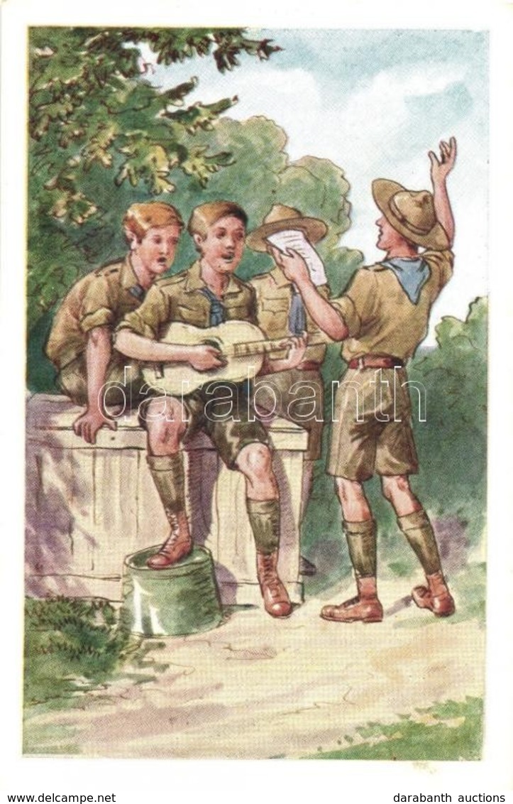 ** T1 Daltól Hangos Erdő, Mező, Berek. Rigler József Ede Kiadása 8010. / Hungarian Scout Art Postcard - Unclassified