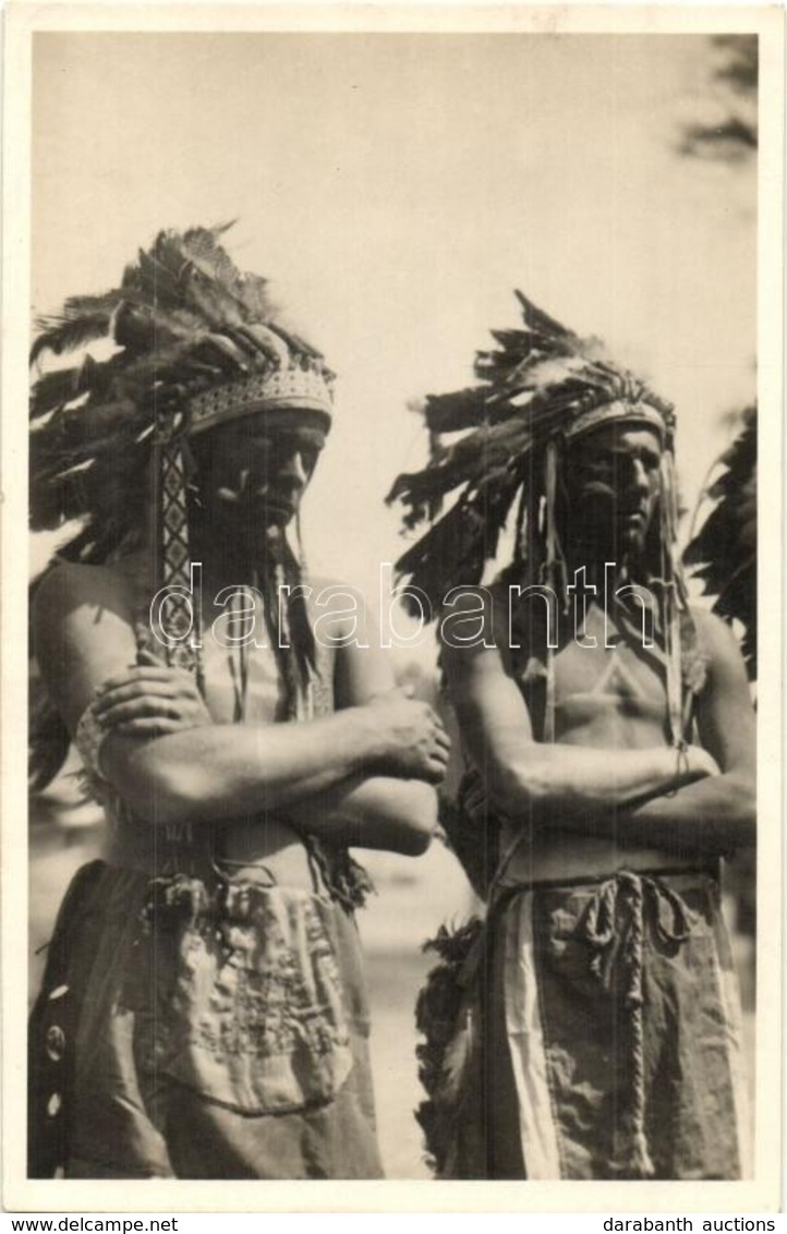 ** T1/T2 1933 Gödöllő, Cserkész Jamboree, Indiánok / Scout Jamboree With Indians - Unclassified