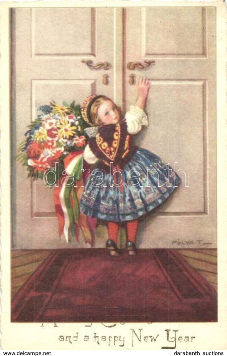 T2 A Merry Christmas And A Happy New Year / Hungarian Folklore Art Postcard S: Pólya T. - Ohne Zuordnung