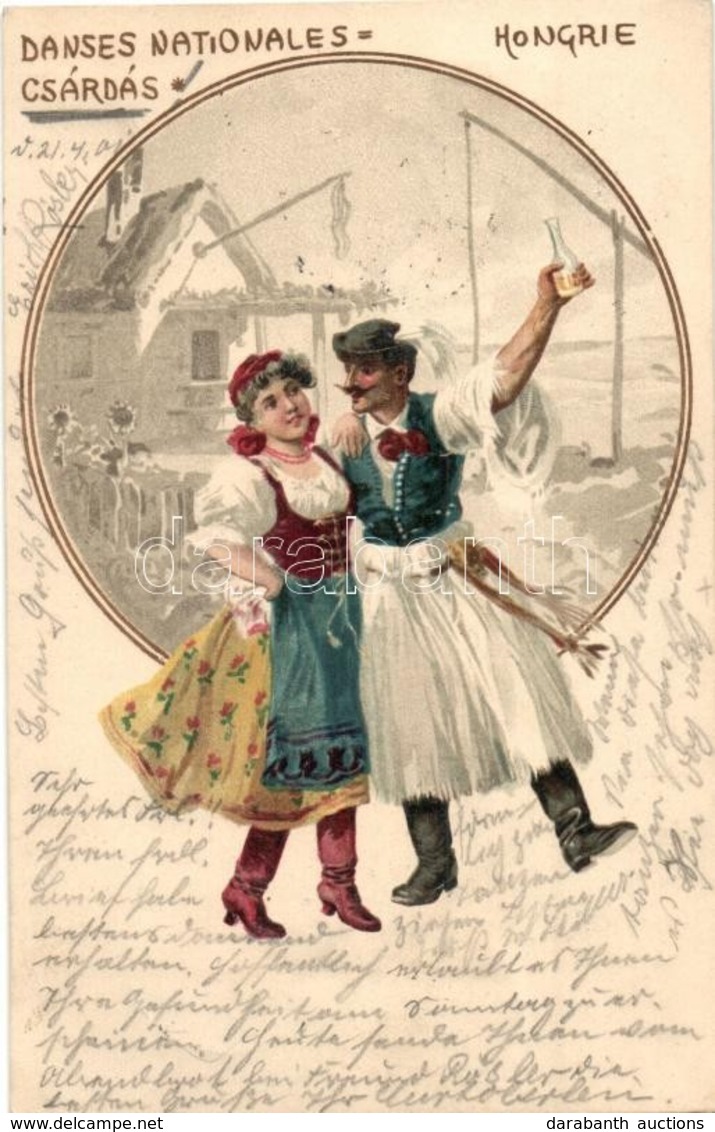 T2 1901 Csárdás, Danses Nationales - Hongrie / Hungarian Traditional Dance, Folklore, Litho - Ohne Zuordnung
