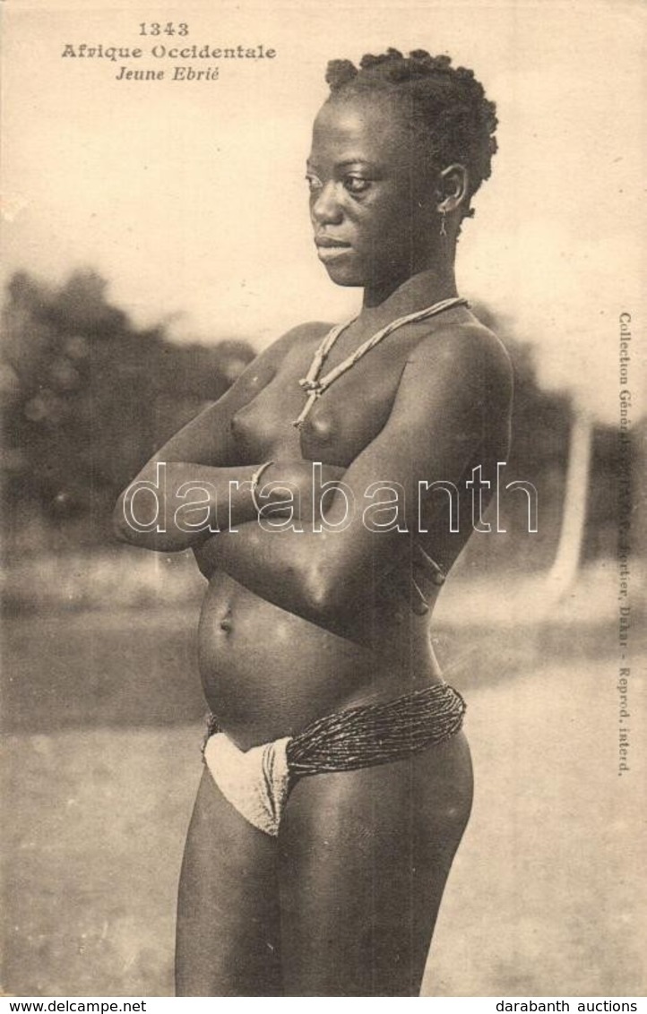 ** T1/T2 Afrique Occidentale, Jeunes Ebrié / African Folklore, Ebrié Woman, Nude - Ohne Zuordnung