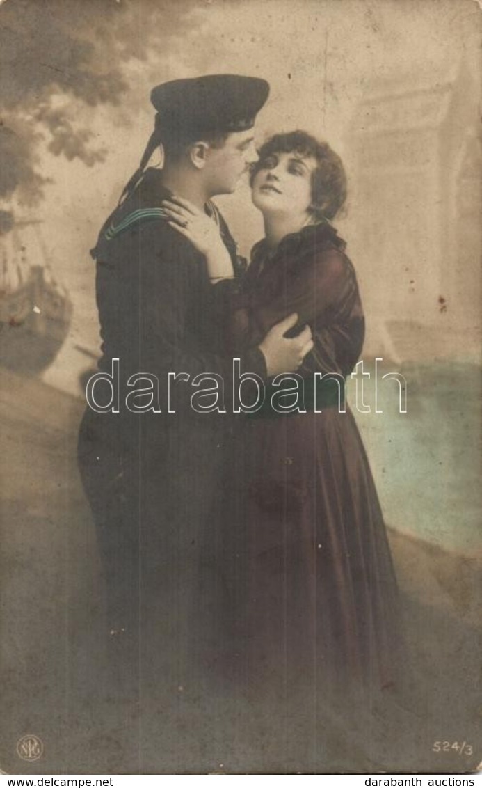 * T2/T3 Romantikus Osztrák-magyar Matrózos Képeslap / K.u.K. Kriegsmarine Romantic Postcard With Mariner And His Lover   - Non Classificati