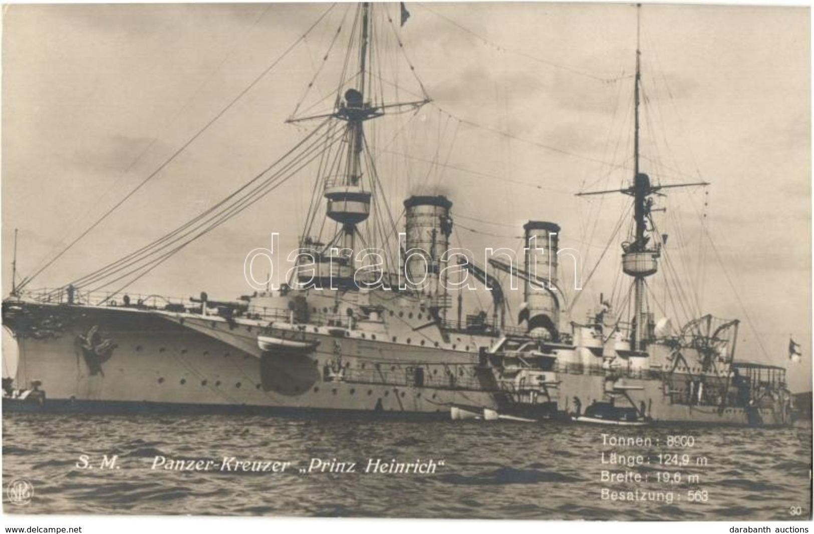 ** T2/T3 SM Panzerkreuzer Prinz Heinrich; Kaiserliche Marine / SMS Prinz Heinrich German Imperial Navy Armored Cruiser - Unclassified