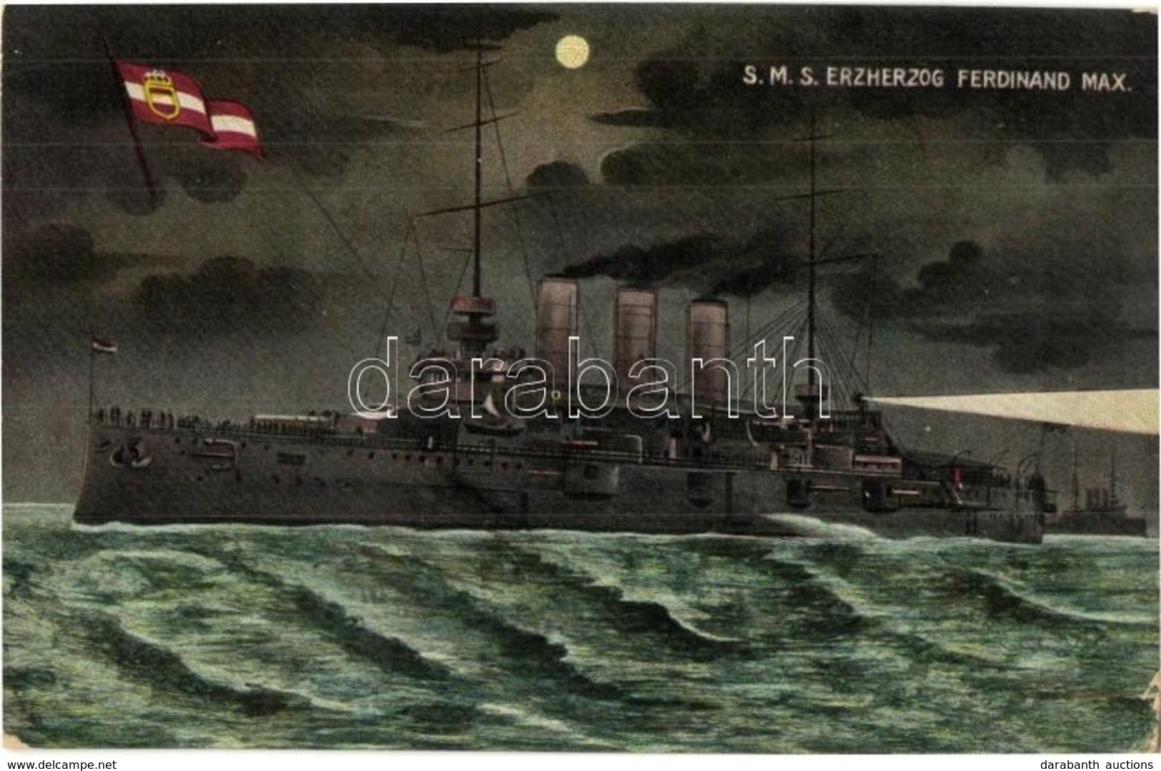 T2/T3 SMS Erzherzog Ferdinand Max Az Osztrák-Magyar Haditengerészet Erzherzog-osztályú Pre-dreadnought Csatahajója Este  - Non Classificati