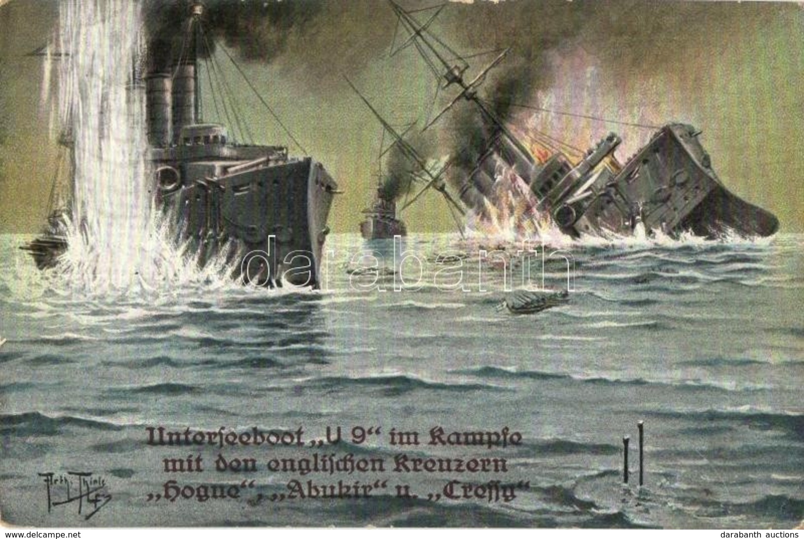 T2/T3 Kaiserliche Marine SM Unterseeboot 'U 9' Im Kampfe Mit Dem Englischen Kreuzern 'Hogue', 'Aboukir' U. 'Cressy' / WW - Non Classés