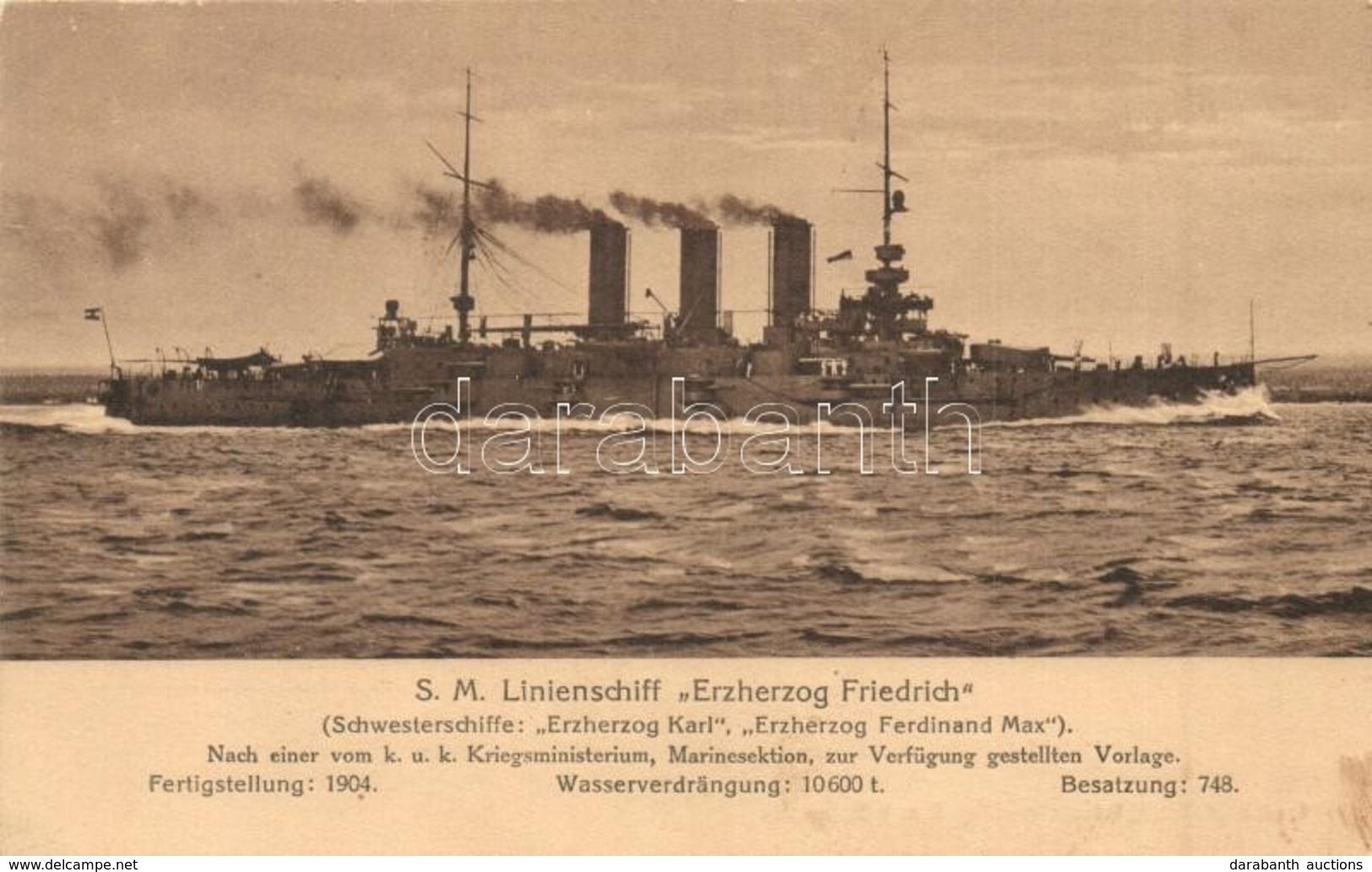 T2 SMS Erzherzog Friedrich Pre-dreadnought Csatahajó / SM Linienschiff Erzherzog Friedrich / K.u.K. Kriegsmarine SMS Erz - Non Classificati