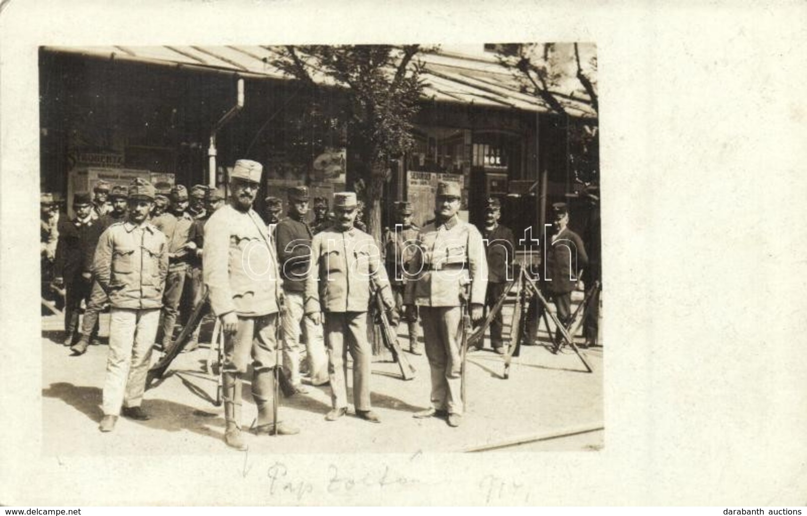 ** T2 1914 Pap Zoltán Ezredes Katonákkal / WWI K.u.K. Military, Colonel With Soldiers. Photo - Unclassified