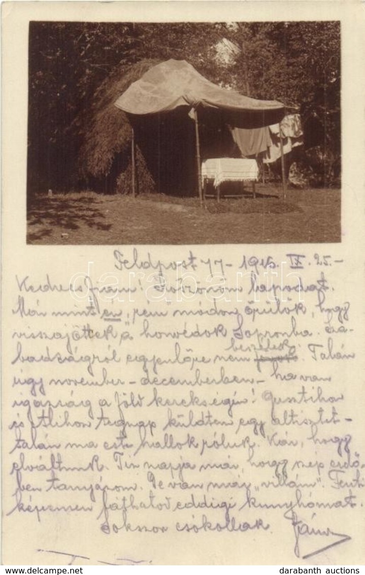 T2/T3 1916 A Levélíró Katona Kunyhója, Tábori Mise Asztal / WWI Austro-Hungarian K.u.K. Soldier's Hut (writer Of The Let - Unclassified