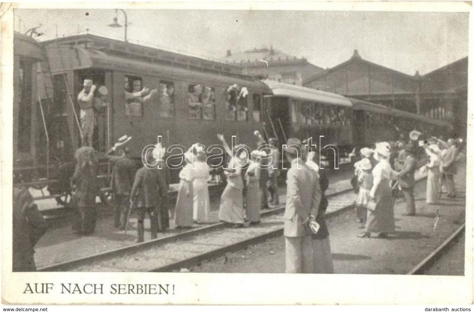 * T2/T3 1914 Auf Nach Serbien! / WWI K.u.k. Military, Farewell Of The Soldiers At The Railway Station - Ohne Zuordnung