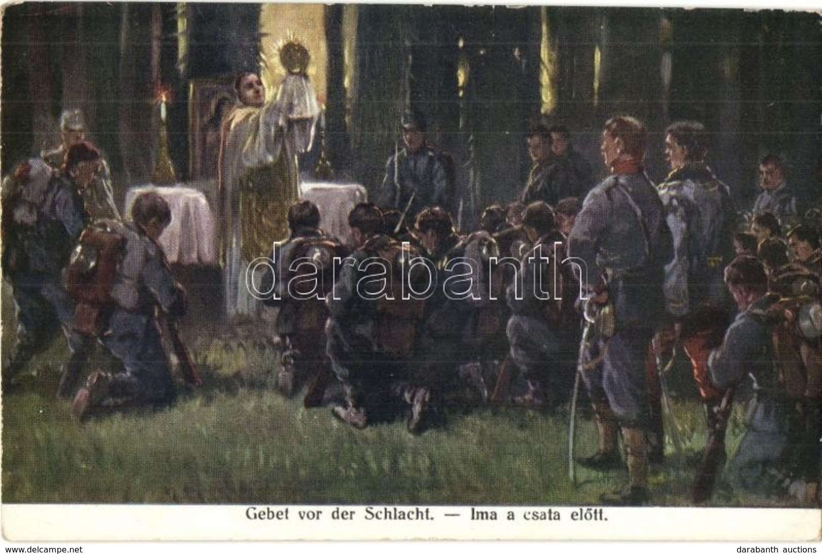 ** T2 Ima A Csata Előtt / Gebet Vor Der Schlacht / Pray Before The Battle. WWI K.u.k. Military Art Postcard. A.F.W. III/ - Unclassified