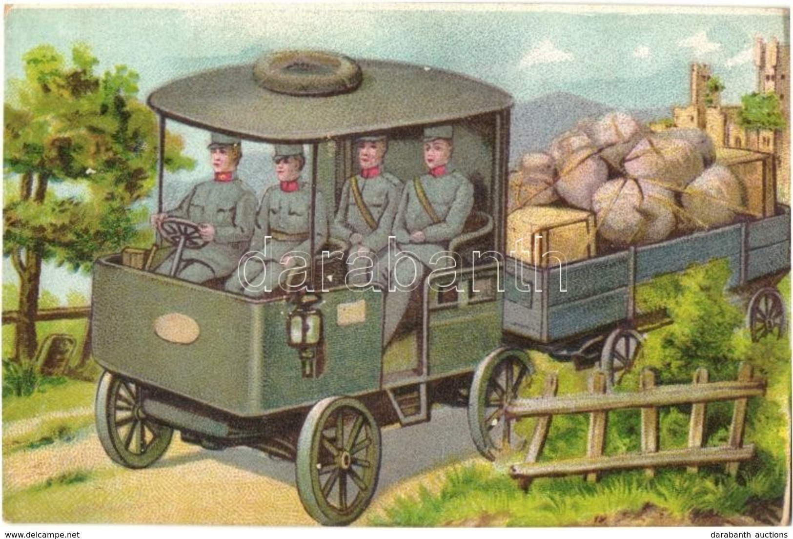 ** T2/T3 Military Art Postcard, Soldiers In A Truck (EK) - Ohne Zuordnung