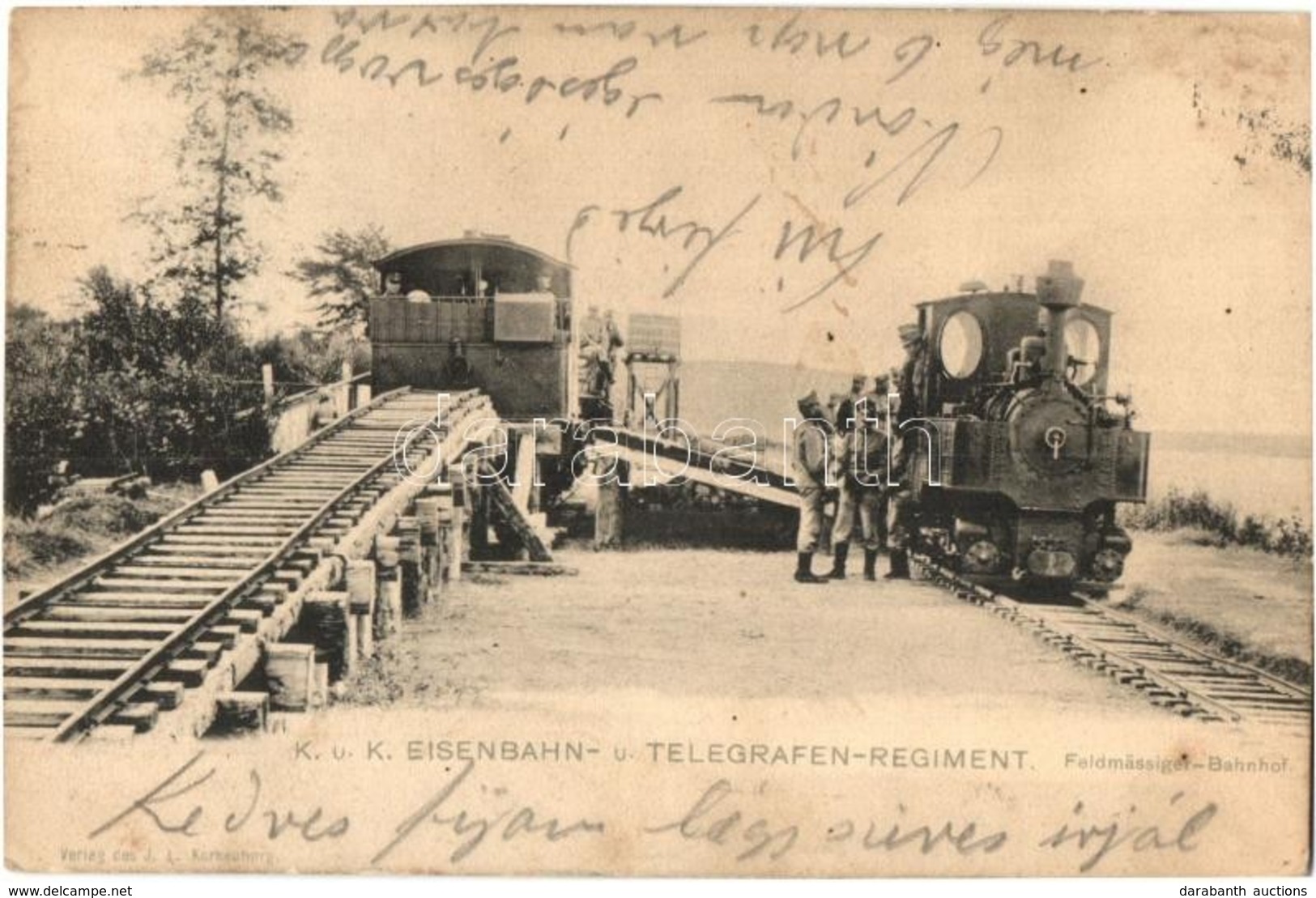 T2/T3 Cs. és Kir. Vasúti és Távirati Ezred Tábori Vasútállomása, Gőzmozdonyokkal / Feldmässiger Bahnhof. K.u.K. Eisenbah - Non Classificati