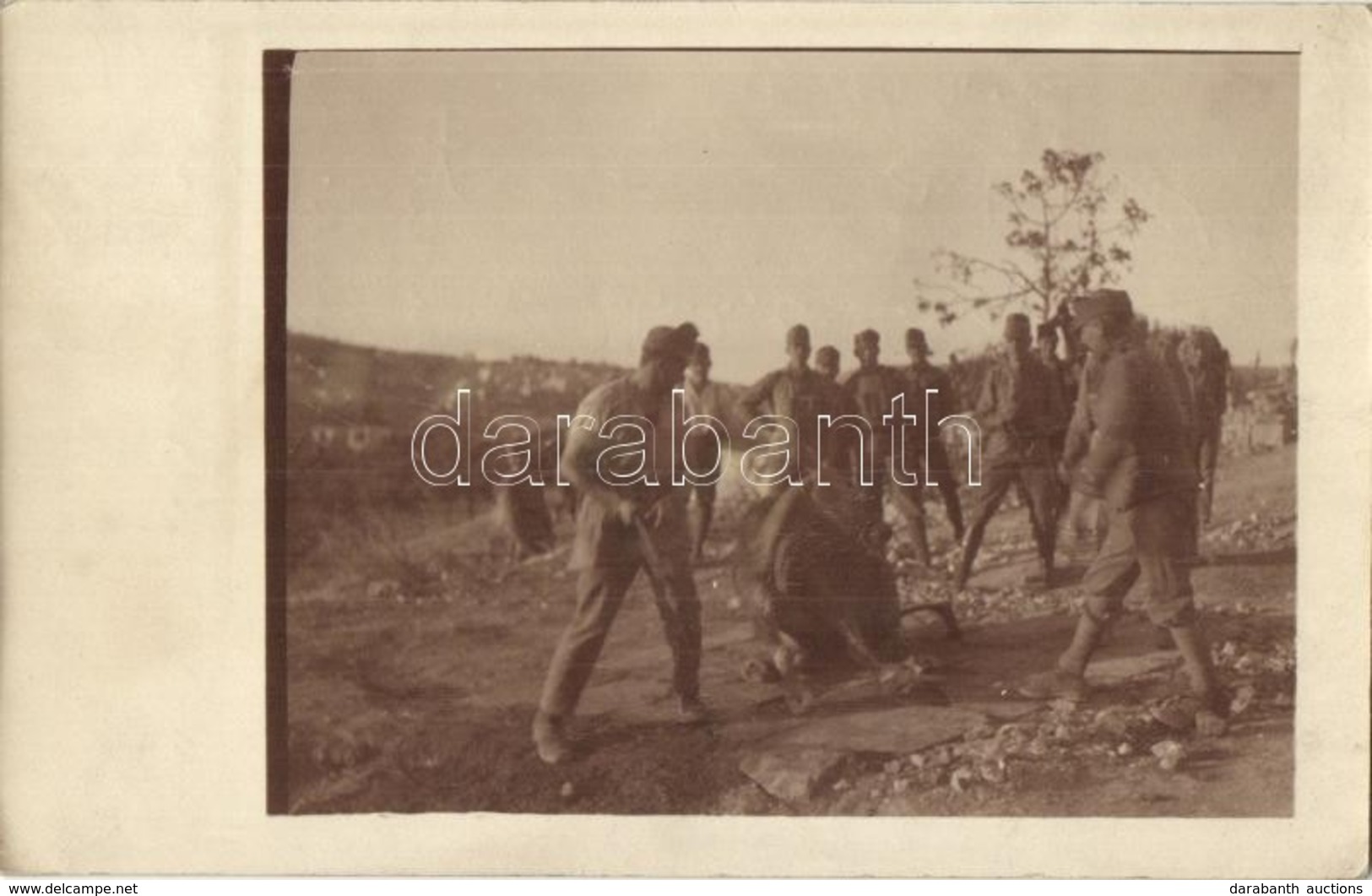 T2/T3 1916 Mikor Lónak Nézett Marhát Vágnak / WWI K.u.k. Military, Soldiers Slaughtering A Cattle. Photo - Ohne Zuordnung