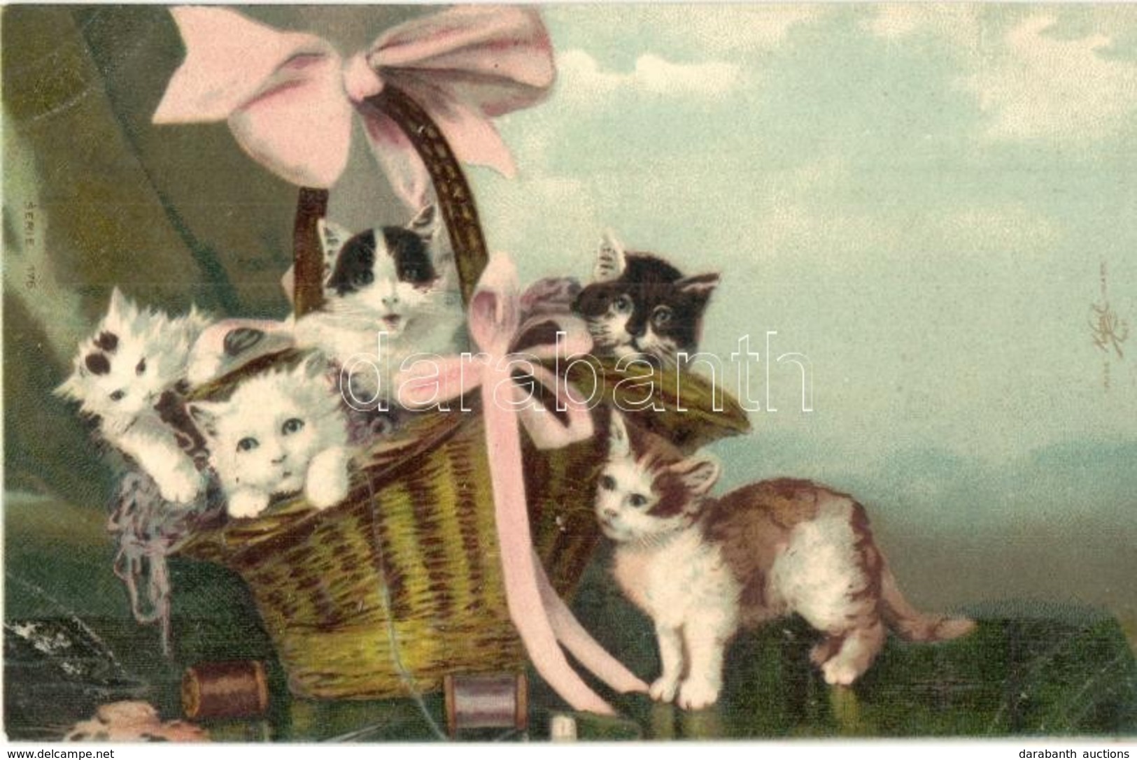 ** T1 Cats In A Basket. Litho - Ohne Zuordnung