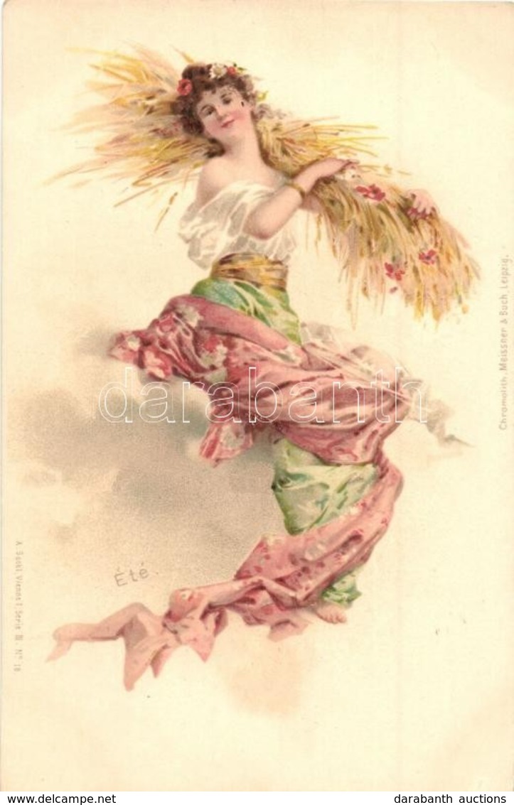 ** T1 Été / Summer. Chromolith. Meissner & Buch A. Sockl. Vienne I. Serie III. Nr. 18. Litho - Non Classificati