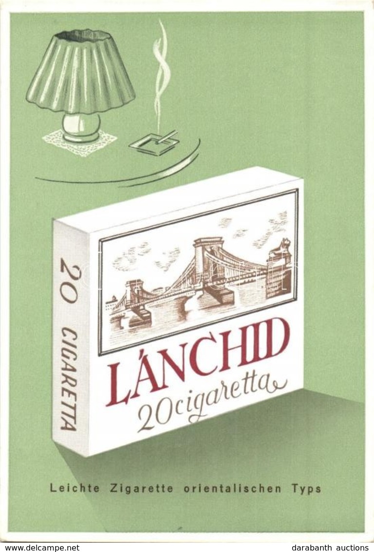 ** T1 Leichte Zigarette Orientalischen Typs / Lánchíd Cigaretta Reklám / Lánchíd Cigarettes Advertisement Card - Non Classificati