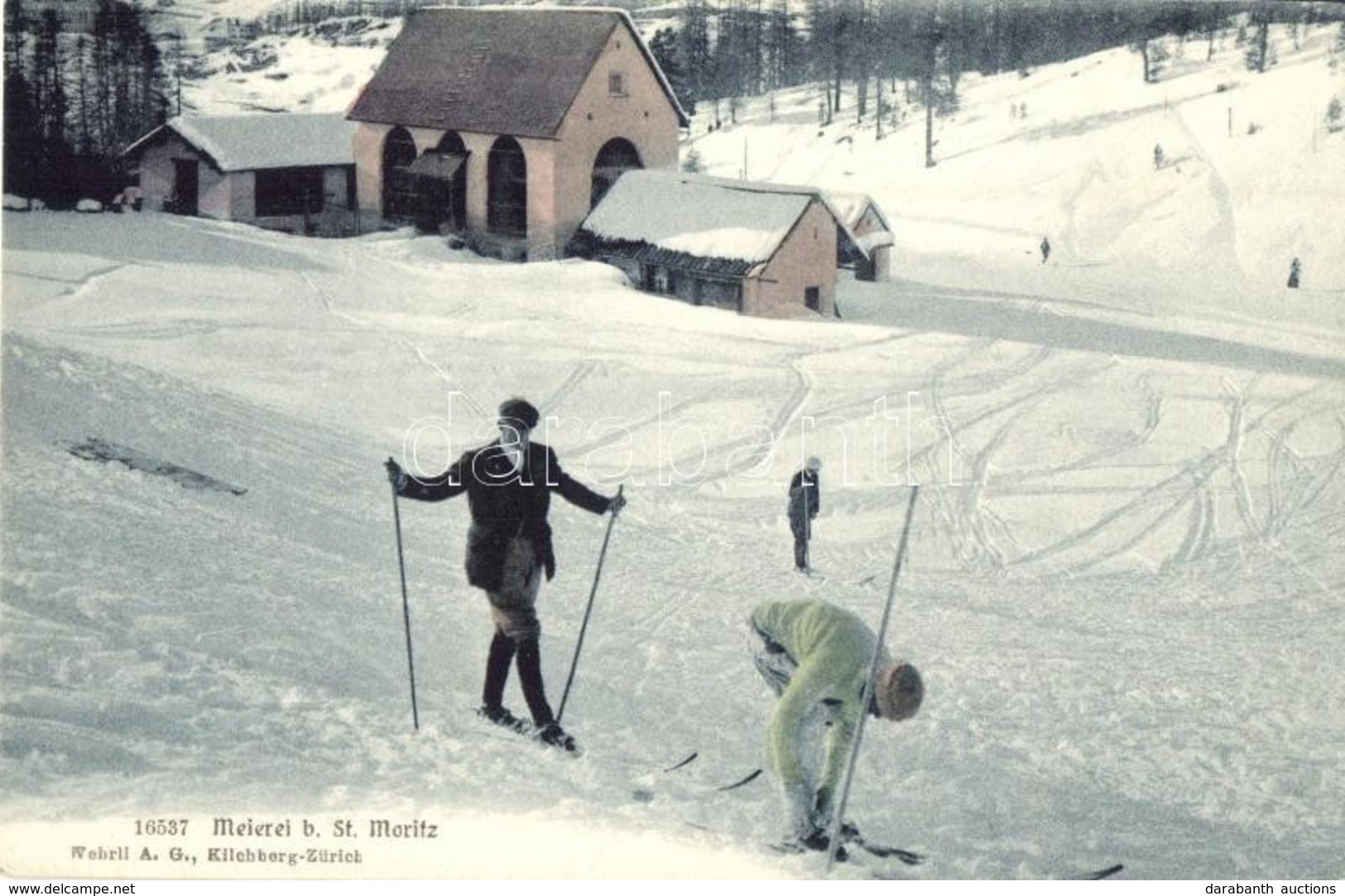 ** T1 Meierei B. St. Moritz / Winter Sport In Sankt Moritz, Skiing, Skiers. Photograpie-Verlag Wehrli A.-G. 16537. - Ohne Zuordnung