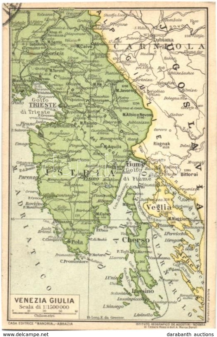 T2 Venezia Giulia / Map Of Istria And Fiume After Trianon - Non Classificati