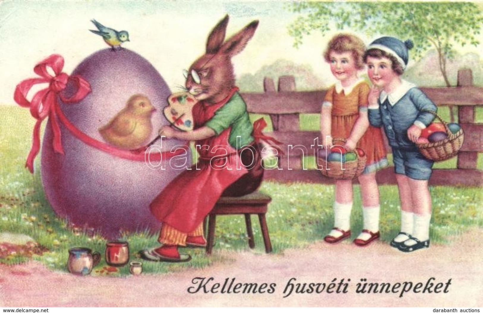 T2/T3 Easter, Rabbit Painter With Girls, Egg (EK) - Non Classificati