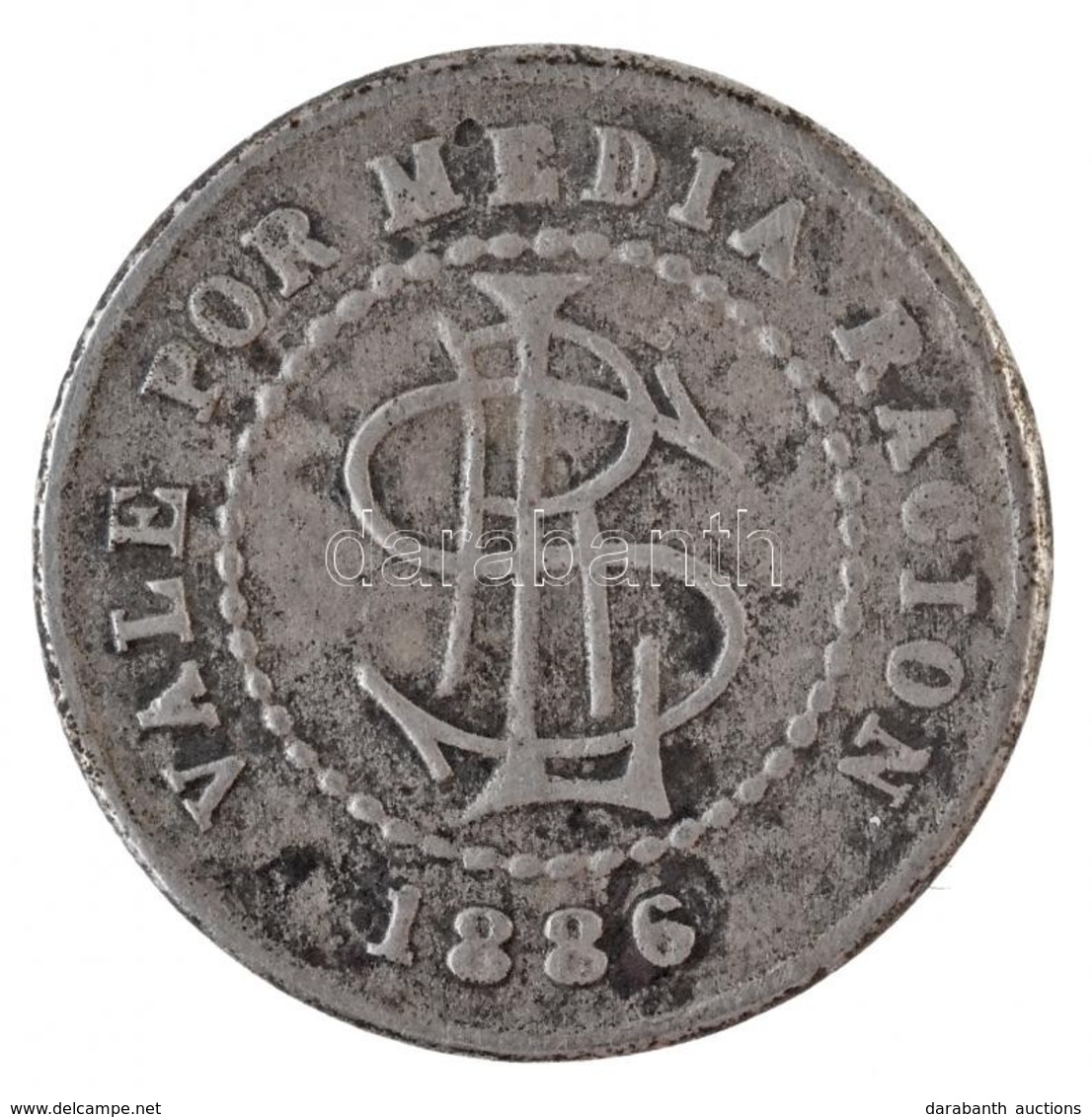 Kuba / Gibara 1886. Zseton Ni 'Santa Lucia Cukorgyár' T:2-
Cuba / Gibara 1886. Token Ni 'Santa Lucia Sugar Factory' C:VF - Non Classificati