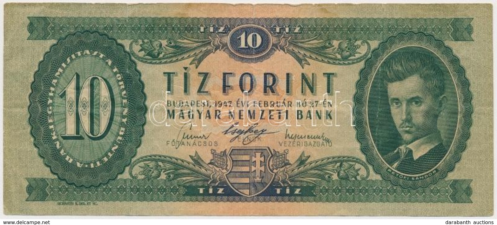 1947. 10Ft T:III
Hungary 1947. 10 Forint C:F
Adamo F2 - Unclassified