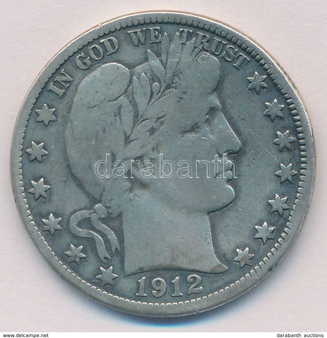 Amerikai Egyesült Államok 1912D 1/2$ Ag 'Barber' T:2-,3
USA 1912D 1/2 Dollar Ag 'Barber' C:VF,F - Non Classés