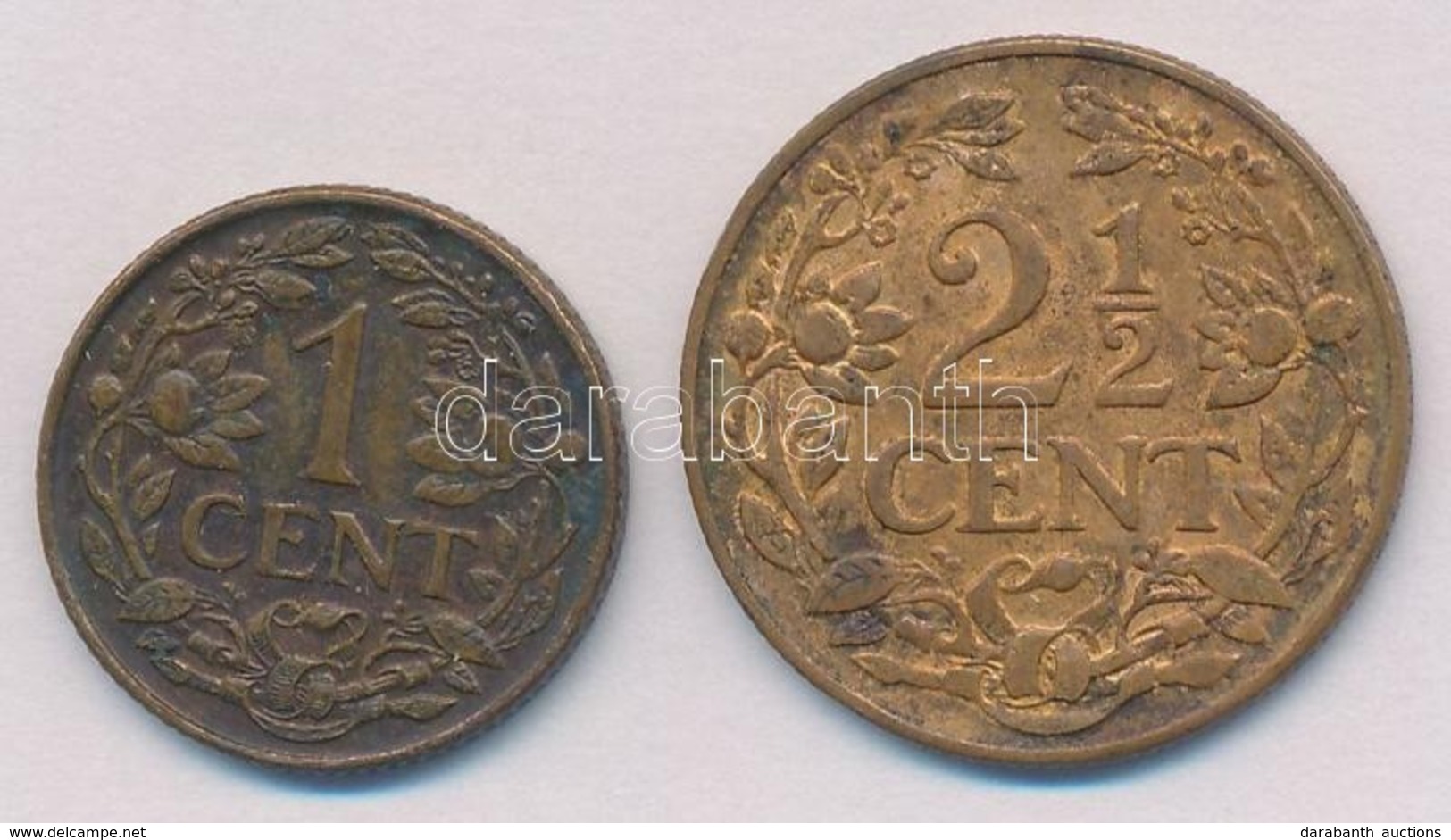 Curacao 1944D 1c Br + 2 1/2c Br T:2,2-
Curacao 1944D 1 Cent Br + 2 1/2 Cents Br C:XF,VF - Non Classificati