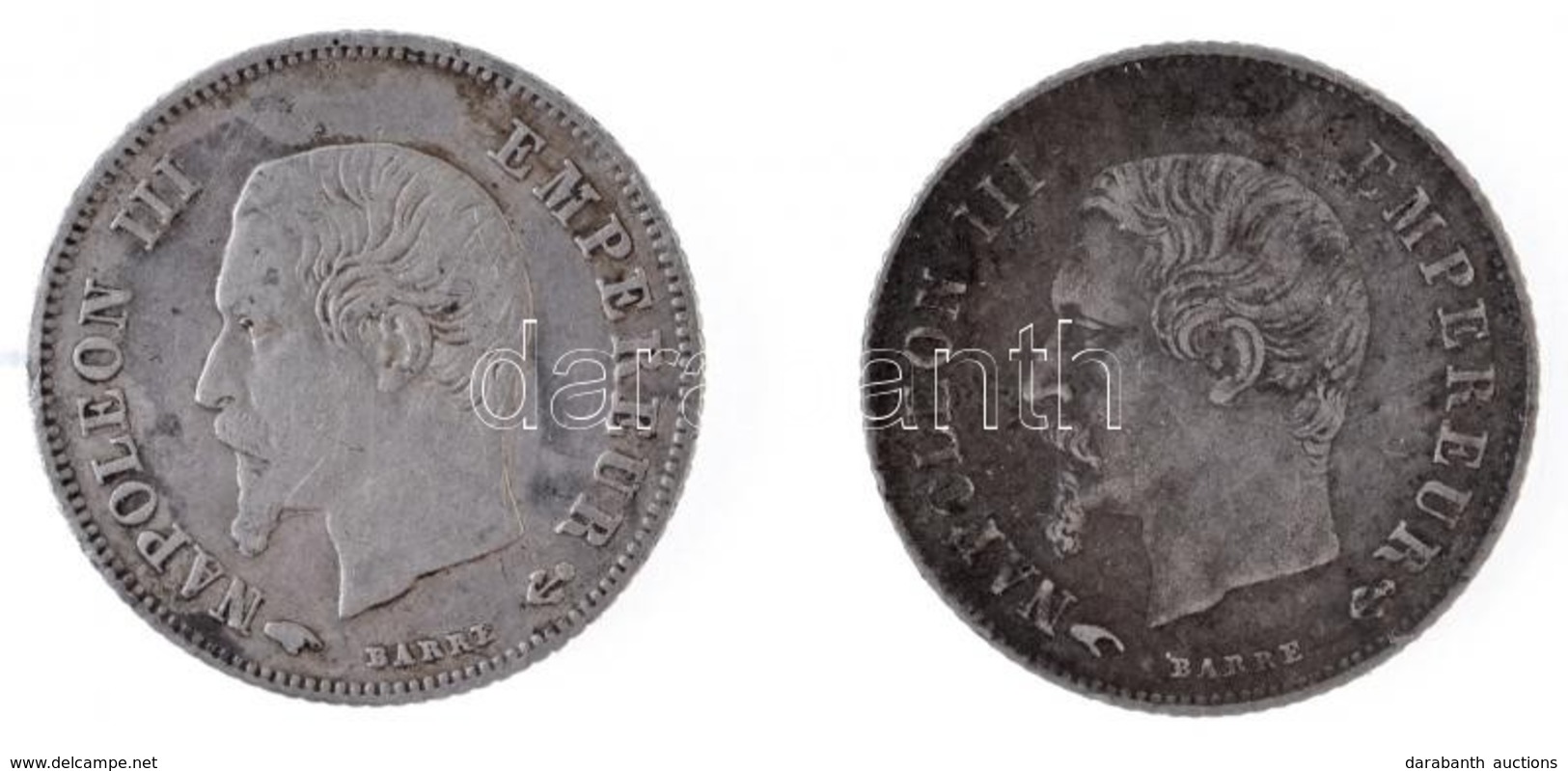 Franciaország / Második Császárság 1859A 20c Ag 'III. Napóleon' (2x) T:2,2- Patina
France / Second Empire 1859A 20 Centi - Ohne Zuordnung