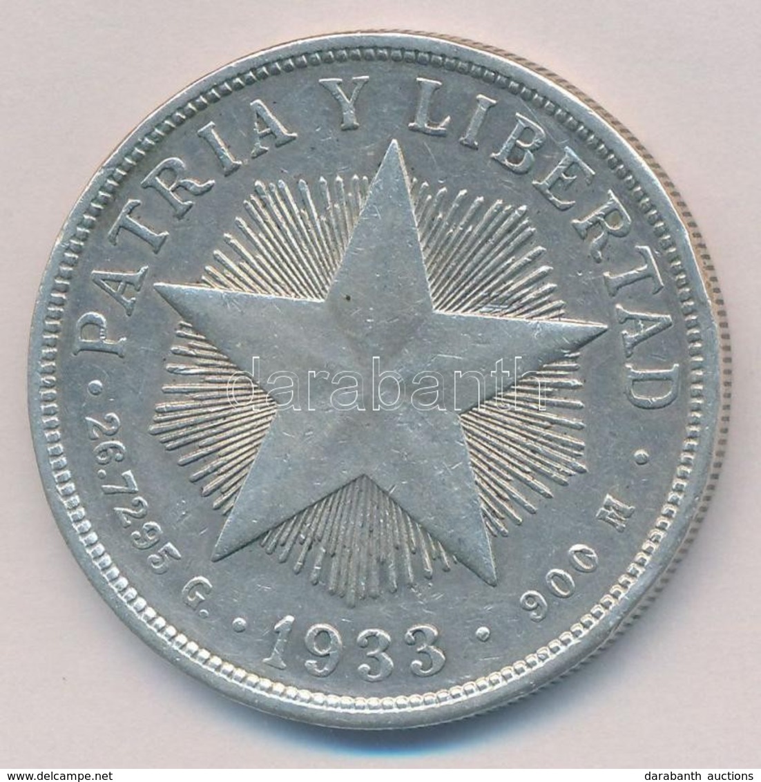 Kuba 1933. 1P Ag T:2
Cuba 1933. 1 Peso Ag C:XF - Non Classificati