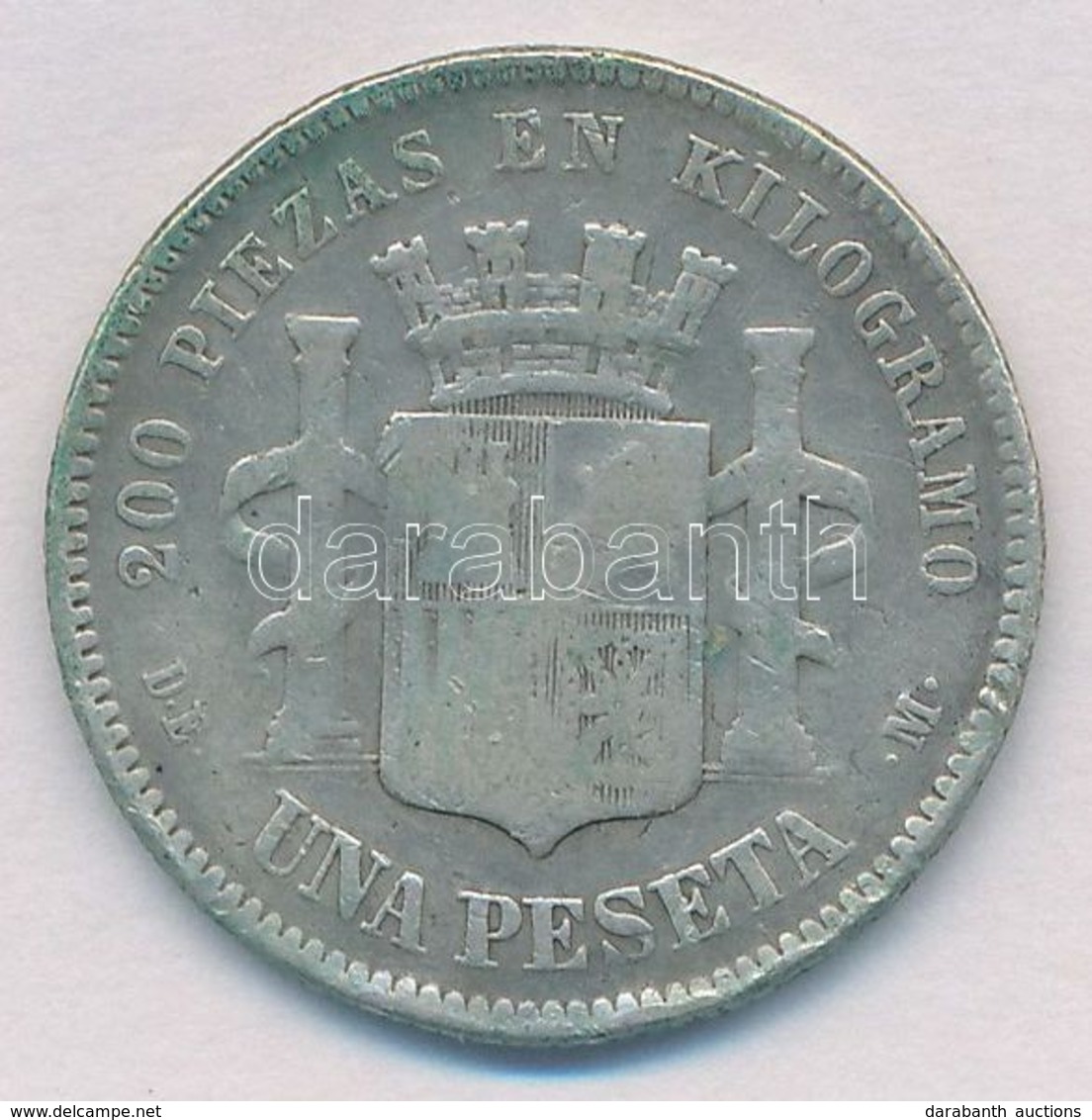 Spanyolország 1870DE-M 1P Ag (4,68g) T:3
Spain 1870DE-M 1 Peseta Ag (4,68g) C:F - Non Classés