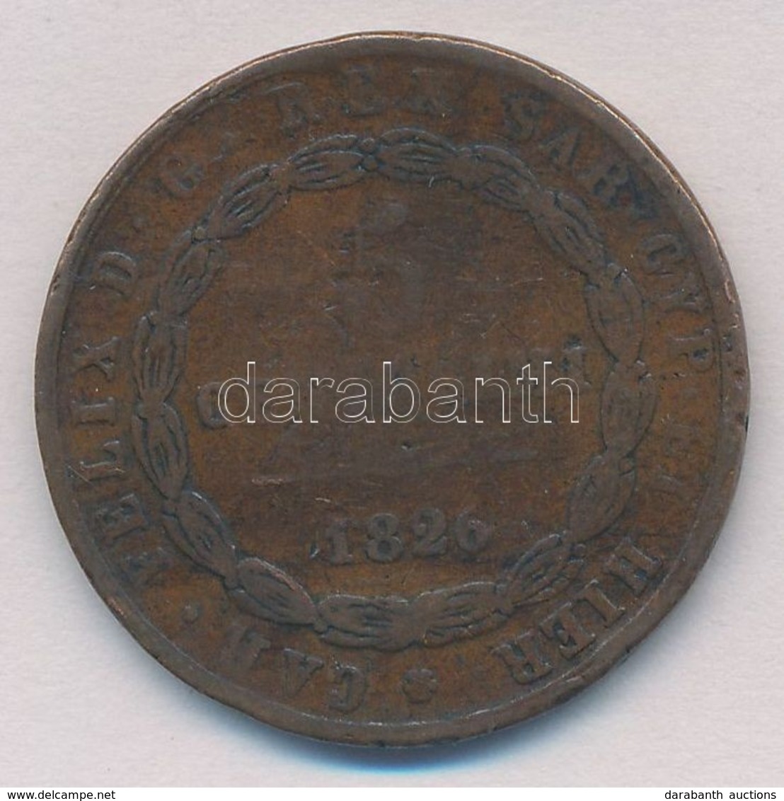 Szardínia 1826. 5c Cu 'Carlo Felice' T:2-,3
Sardinia 1826. 5 Centesimi Cu 'Carlo Felice' C:VF,F - Ohne Zuordnung