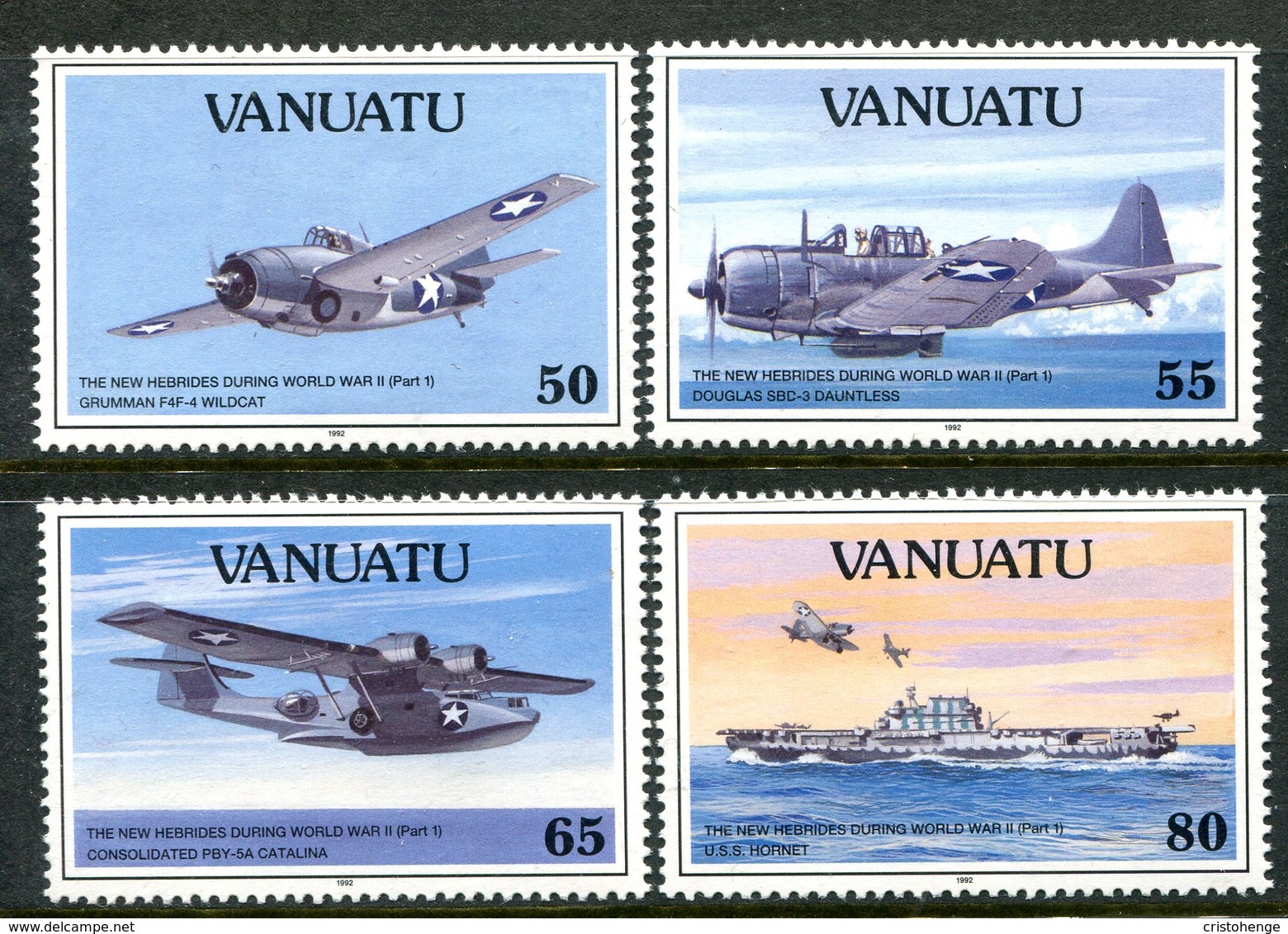Vanuatu 1992 50th Anniversary Of Outbreak Of The Pacific War - 1st Issue Set MNH (SG 592-595) - Vanuatu (1980-...)