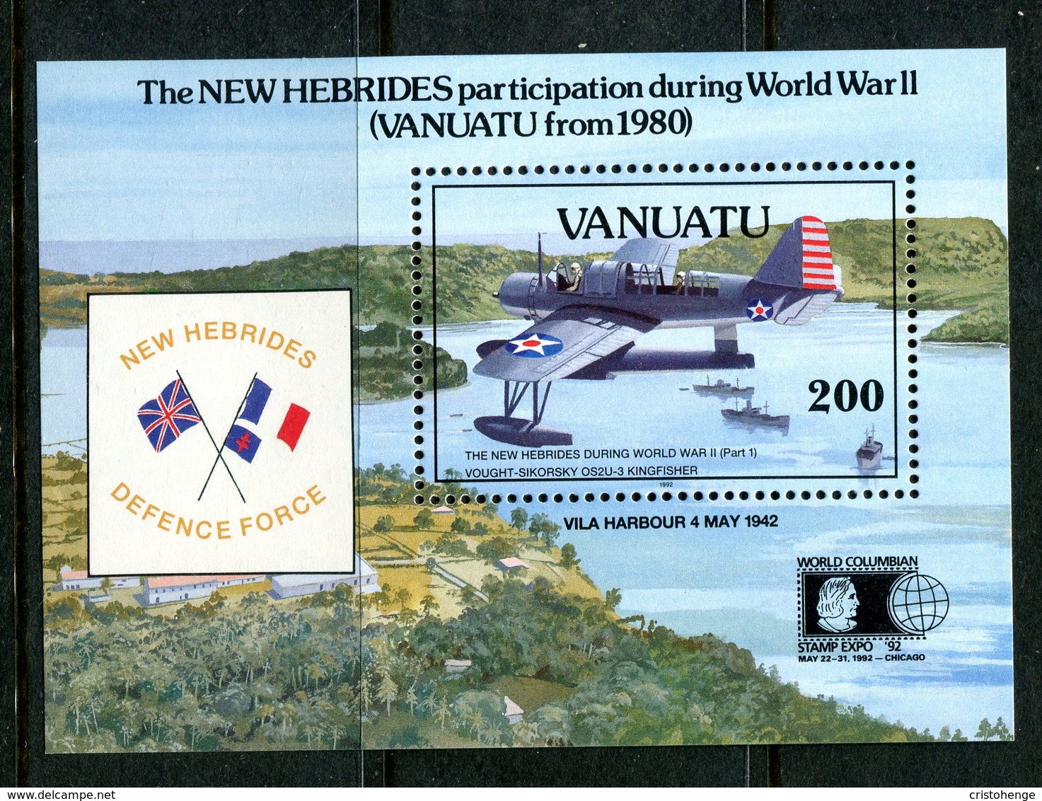 Vanuatu 1992 50th Anniversary Of Outbreak Of The Pacific War - 1st Issue MS MNH (SG MS596) - Vanuatu (1980-...)