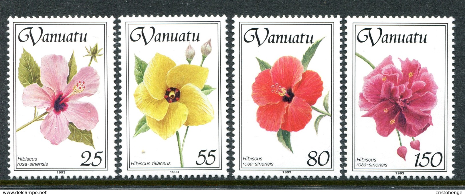 Vanuatu 1993 Hibiscus Flowers Set MNH (SG 614-617) - Vanuatu (1980-...)