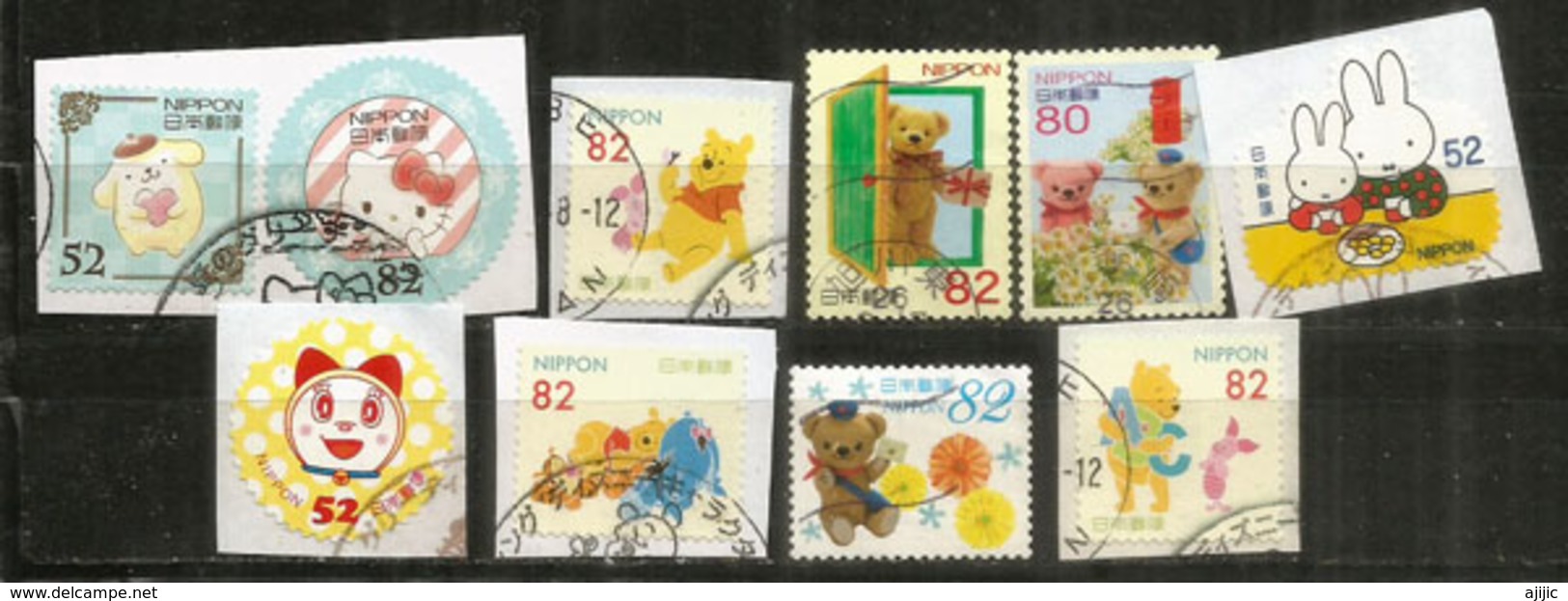Cute Japanese Cartoon Characters, Fine Used Japanese Stamps From My Mail. - Disney