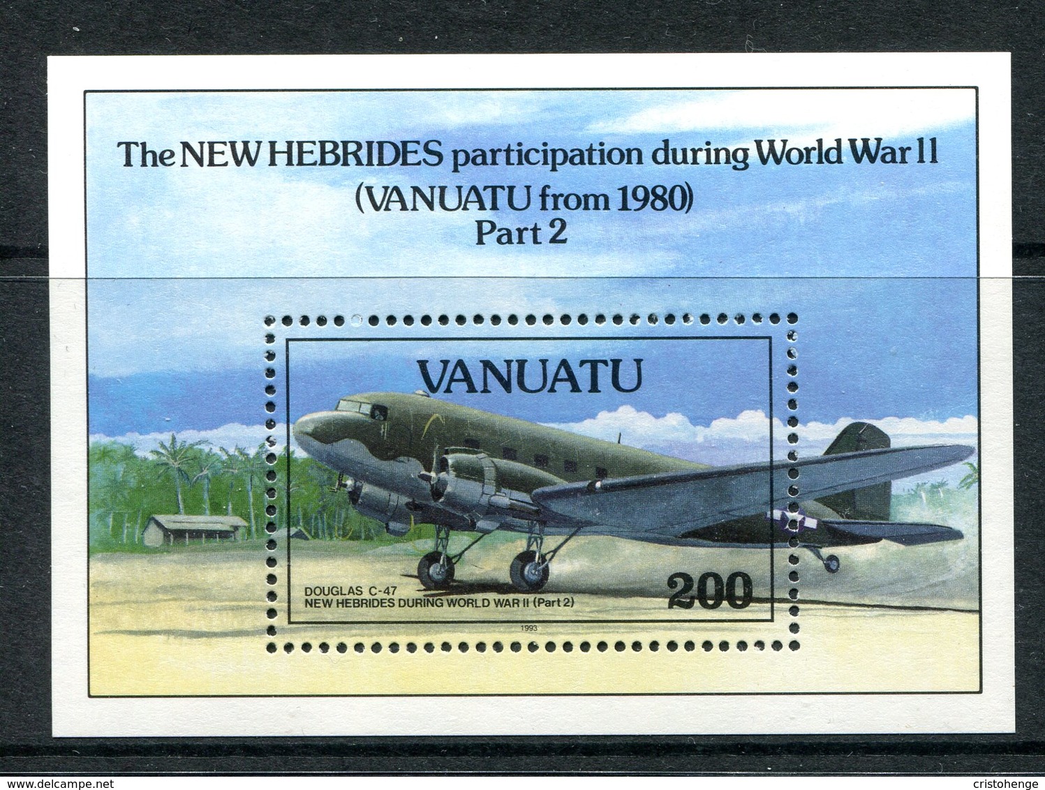 Vanuatu 1993 50th Anniversary Of Outbreak Of The Pacific War - 2nd Issue MS MNH (SG MS627) - Vanuatu (1980-...)