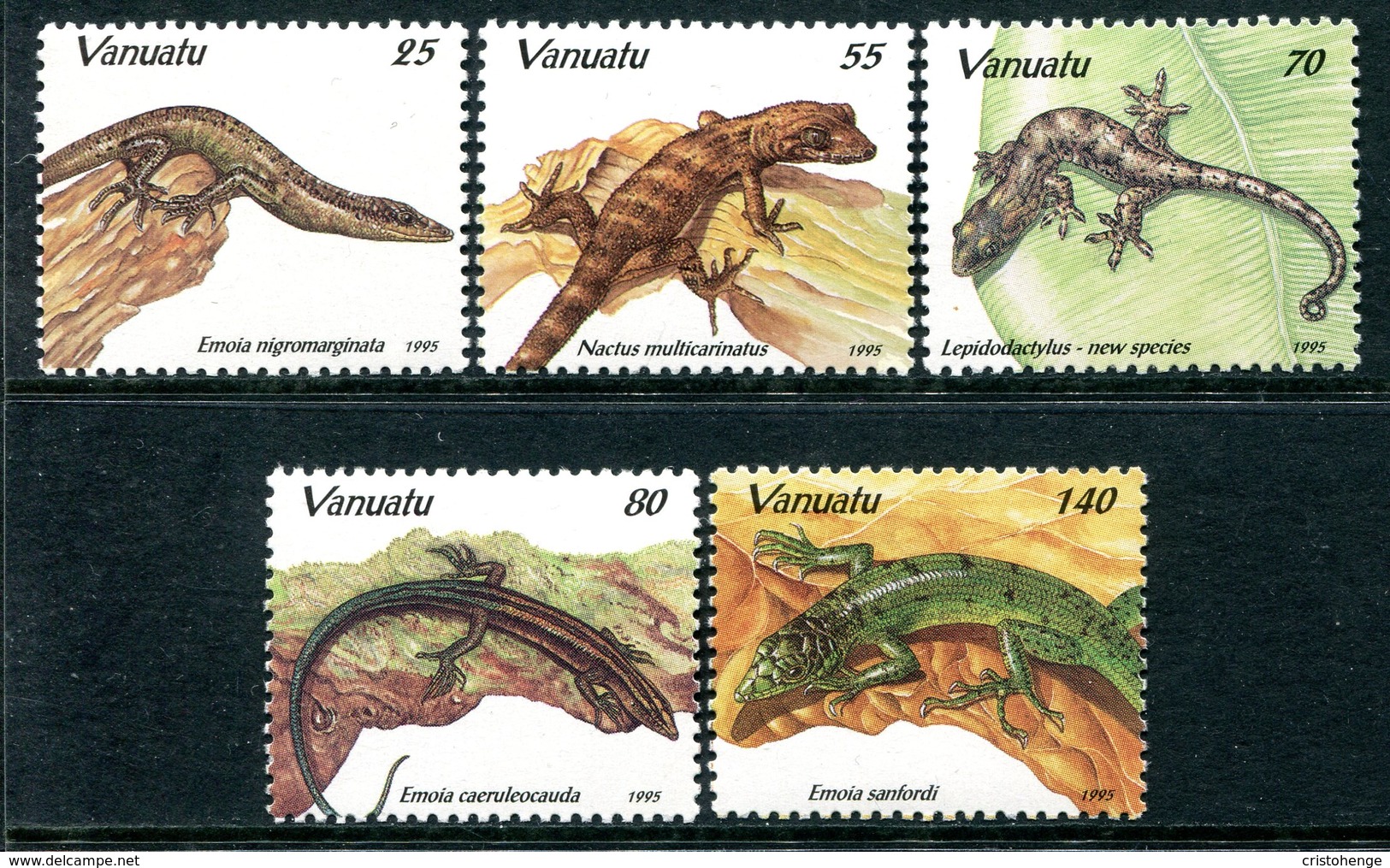 Vanuatu 1995 Lizards Set MNH (SG 687-691) - Vanuatu (1980-...)