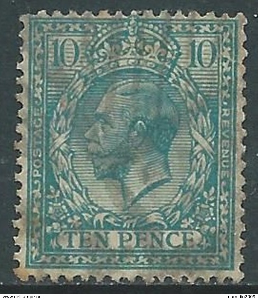 1924-26 GREAT BRITAIN USED SG 428 10d - F23 - Usati