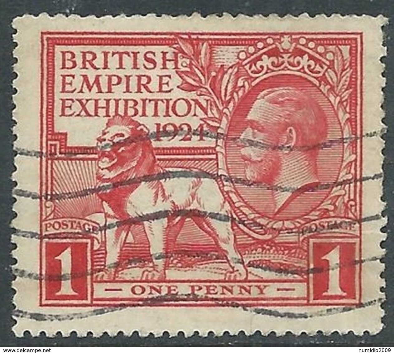 1924 GREAT BRITAIN USED BRITISH EMPIRE EXHIBITION SG 430 1d SCARLET - F22-5 - Usati