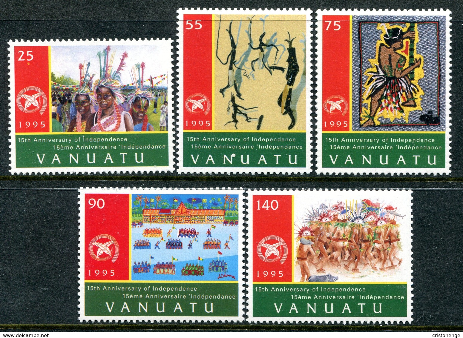 Vanuatu 1995 15th Anniversary Of Independence Set MNH (SG 696-700) - Vanuatu (1980-...)