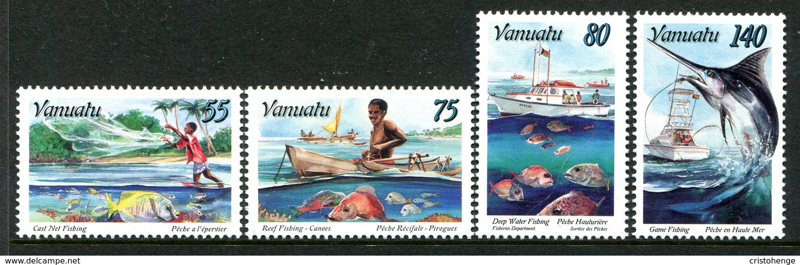 Vanuatu 1996 Fishing Set MNH (SG 712-715) - Vanuatu (1980-...)