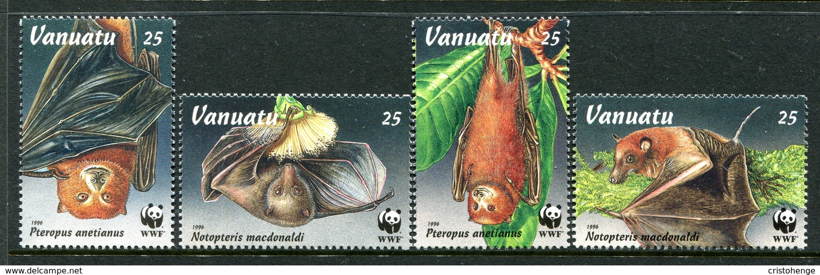 Vanuatu 1996 Endangered Species - Flying Foxes Set MNH (SG 716-719) - Vanuatu (1980-...)