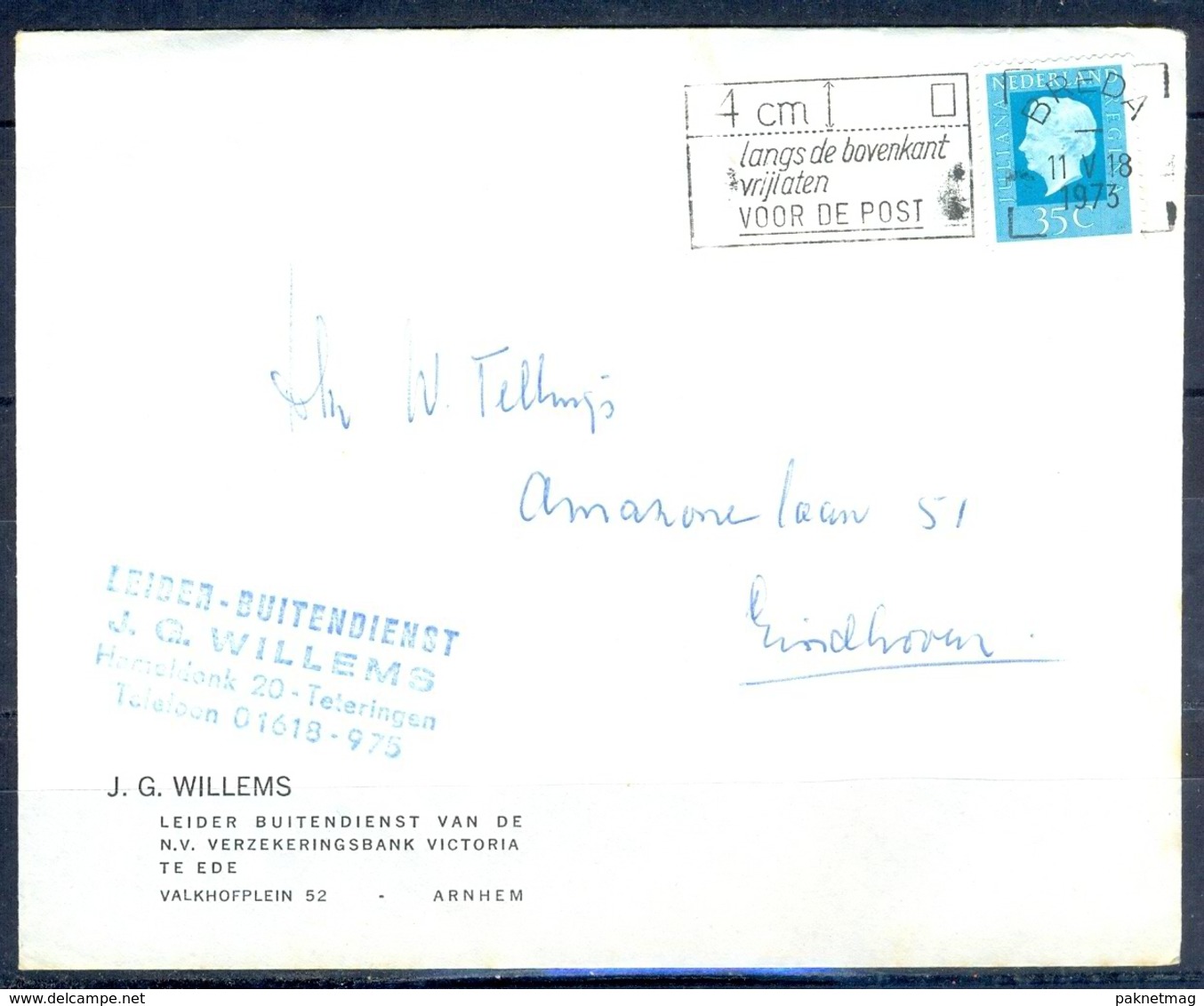 K163- Postal Used Cover. Post From Nederland. Netherlands. - Postal History